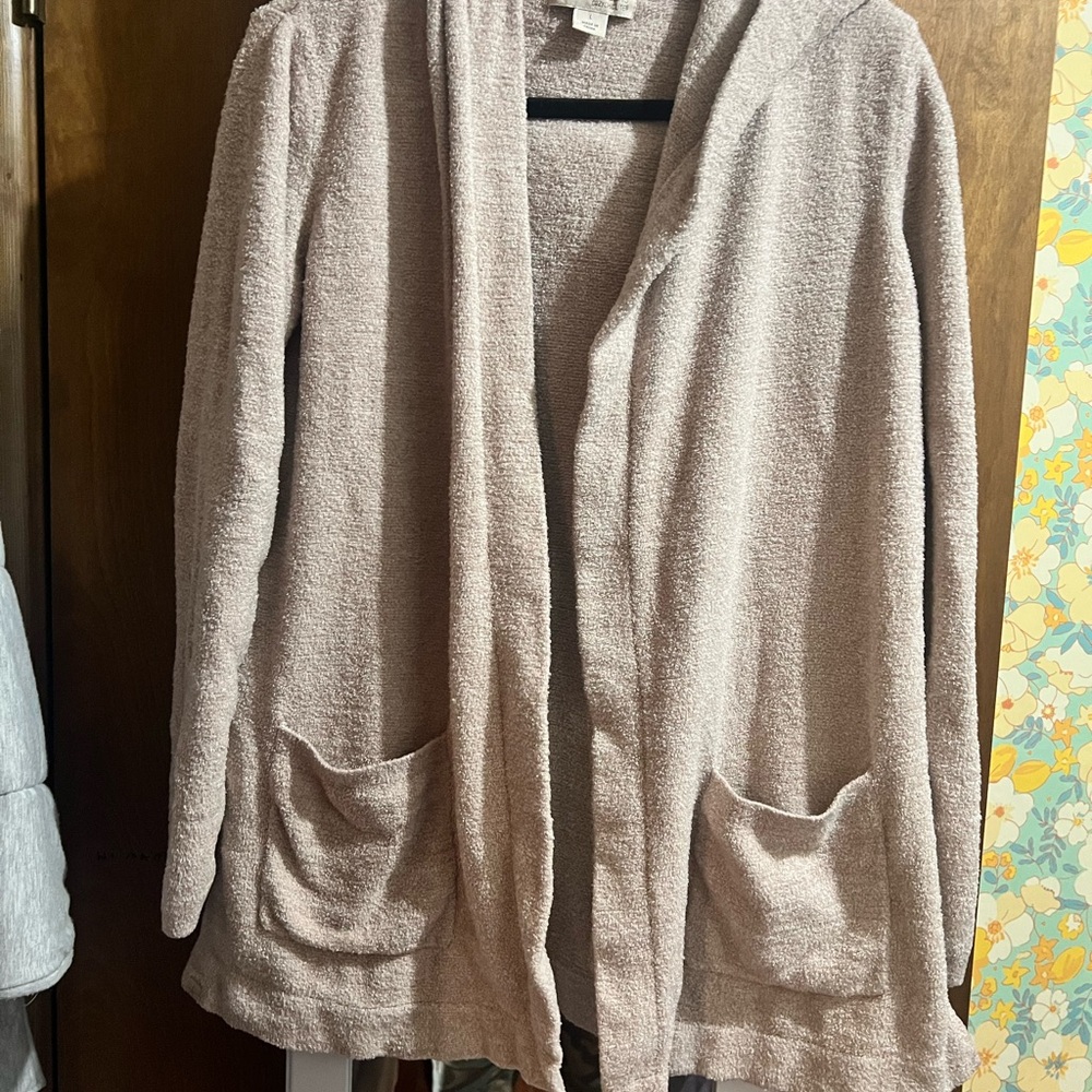 Barefoot Dreams Hooded Cardigan - Light Pink